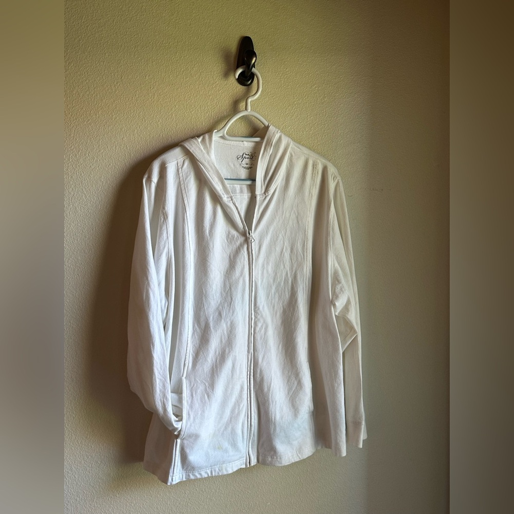White Zip-Up Hoodie Plus Size